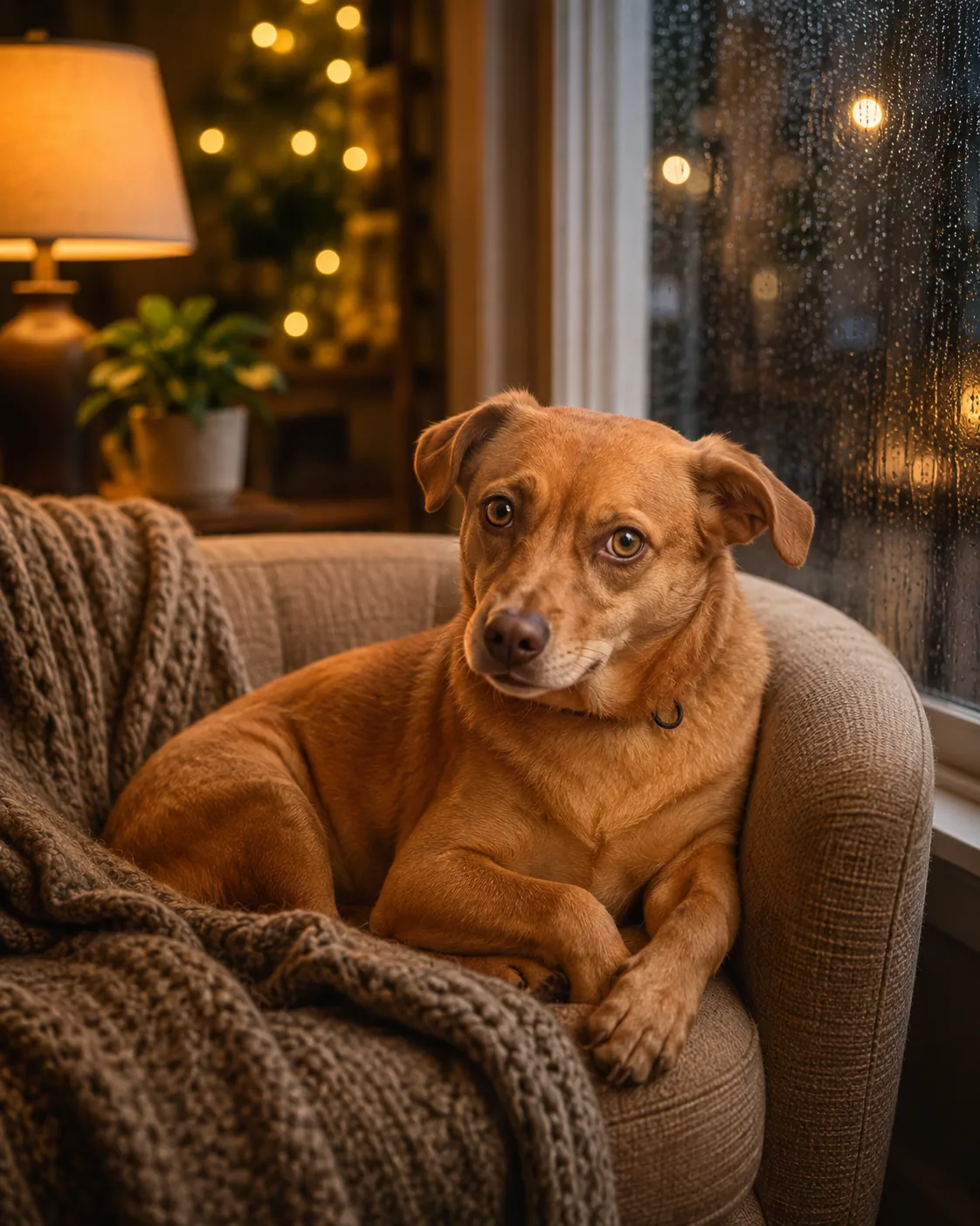 Sasha lângă geam, într-o atmosferă cozy
